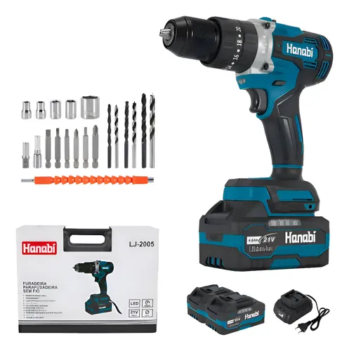 Parafusadeira Furadeira Impacto Brushless 4ah 21v 13mm 80nm Bivolt