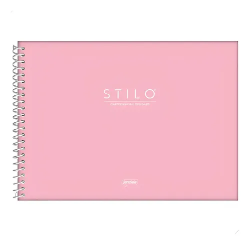 Caderno De Cartografia E Desenho Espiral Capa Dura 80 Folhas Cor Rosa